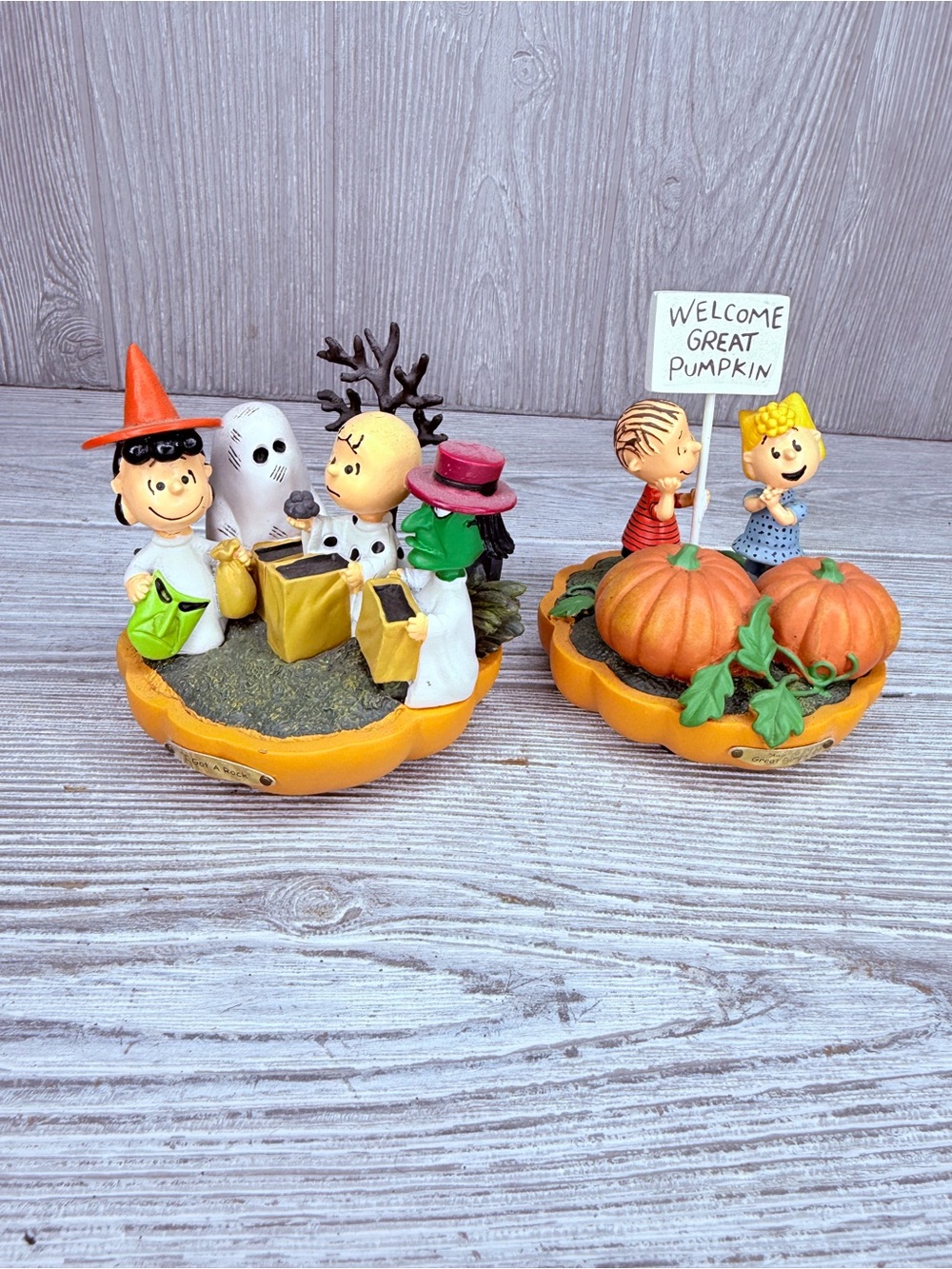 Hawthorne Village peanuts awaiting the great pumpkin Halloween village figurines